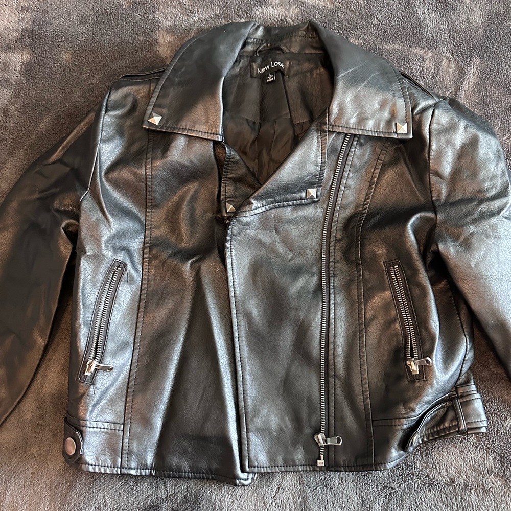 Black leather jacket